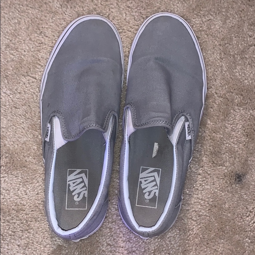 grey slip on vans